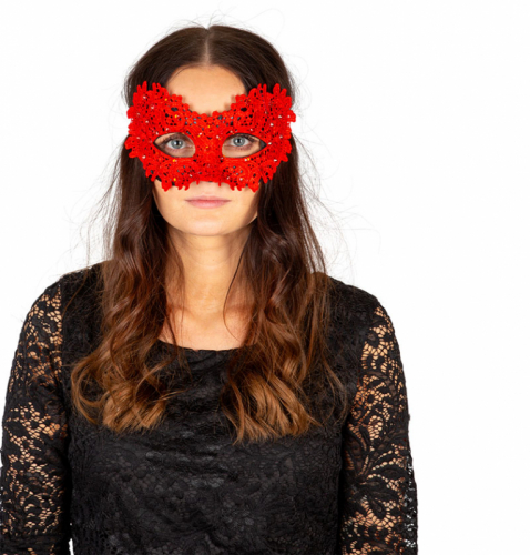 gonmask in lace red i gruppen Maskerad / Masker  / gonmasker hos PARTAJSHOP AB (97527)