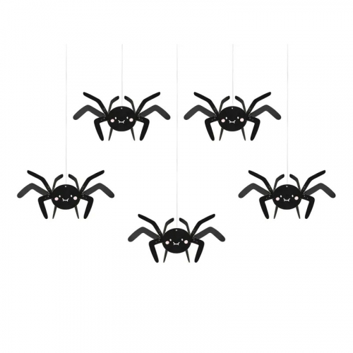 Hngande spindlar 5-pack i gruppen Hgtider / Halloween / Halloweendekoration hos PARTAJSHOP AB (DNT10)