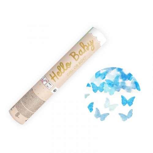 Konfettikanon Fjril Bl 20cm  i gruppen Hgtider / Baby shower / It's a BOY hos PARTAJSHOP AB (TUKRM20-001)