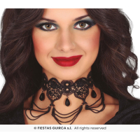 Halsband svarta stenar