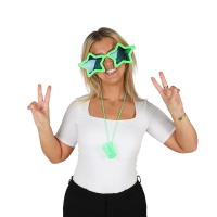 Stjärnglasögon i neongrön