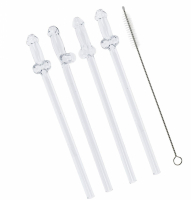 Snopp sugrör glas 4-pack