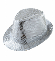 Hatt med Paljetter Silver 