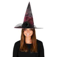 Häxhatt lila svart flammig