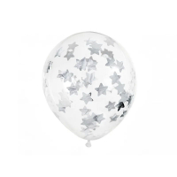 Ballong konfettistjrnor Silver